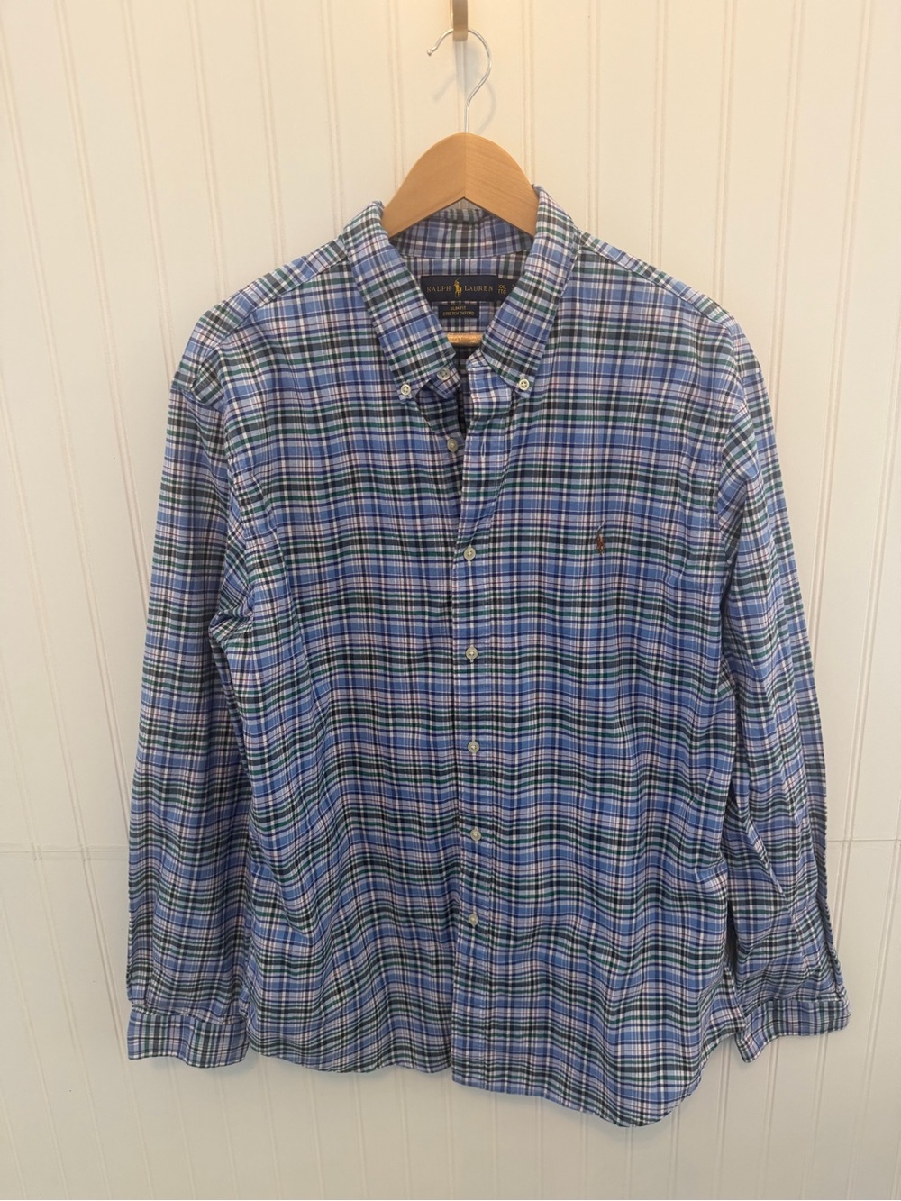 Ralph Lauren Blue & Green Plaid Button-Down Shirt - Men